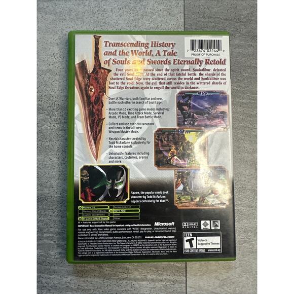 Soul Calibur II 2 Microsoft Xbox 2003 Complete w Manual Registration Card - Picture 2 of 4